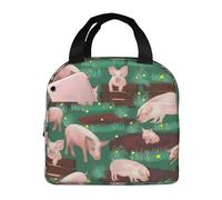 FBGHHTY Bolsa de almuerzo reutilizable con estampado de cerdos en granja para mantener la comida caliente en la escuela, picnics, adultos y niños