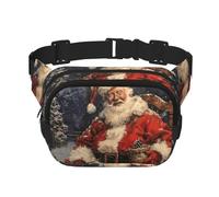 FBGHHTY Bolsa de cintura cuadrada de doble capa con estampado de Feliz Navidad para hombres y mujeres