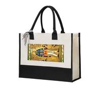 Fbghhty Bolsa de lona ecológica con impresión de la serie Ancient Egypt Tribe para mujeres, gran capacidad, viajes, escuela, oficina