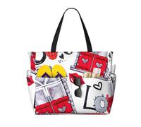 FBGHHTY Bolsa de viaje impermeable con estampado de labios y amor de corazón rojo, ligera, para vacaciones de verano, camping, actividades al aire libre