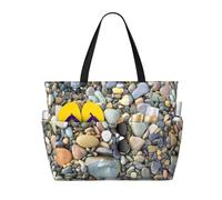 FBGHHTY Bolsa de viaje impermeable con estampado de piedras de guijarros, ligera, para vacaciones de verano, camping, actividades al aire libre