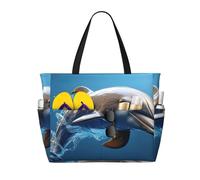 FBGHHTY Bolsa de viaje unisex con estampado de delfines 3D de gran capacidad, impermeable, ligera, para vacaciones o acampadas