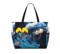 FBGHHTY Bolsa de viaje unisex con estampado de delfines 3D de gran capacidad, impermeable, ligera, para vacaciones o acampadas