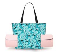 FBGHHTY Bolsa de yoga de un hombro con estampado de tiburón con gafas de sol para mujer, bolsa de gimnasio, entrenamiento, viajes, playa, gran capacidad