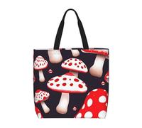 FBGHHTY Bolsa ligera y cómoda con estampado de hongos y color rojo, blanco, reutilizable, ecológica, para viajes, playa, trabajo