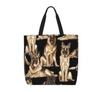 FBGHHTY Bolsa ligera y cómoda con estampado de pastor alemán, reutilizable, ecológica, para viajes, playa, trabajo