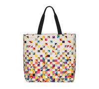 FBGHHTY Bolsa ligera y cómoda con estampado geométrico triangular, reutilizable, ecológica, para viajes, playa, trabajo