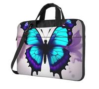 FBGHHTY Bolsas funcionales para laptop con estampado de mariposas azules y moradas, bonitas y ligeras para varios portátiles, Black, 13 inch