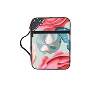 FBGHHTY Bonita bolsa de almacenamiento de la Biblia con estampado de flores y mariposas, impermeable, para adoración, viajes, devocional
