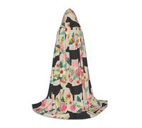 FBGHHTY Capa con capucha con estampado de vacas de buey rosas, disfraz de cosplay para festivales, carnaval, eventos al aire libre