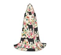 FBGHHTY Capa con capucha con estampado de vacas de buey rosas, disfraz de cosplay para festivales, carnaval, eventos al aire libre