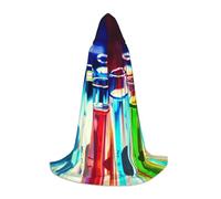 Fbghhty Capa con capucha unisex con estampado de tubo de ensayo de química, para Halloween, cosplay, carnaval, cómoda capa para fiestas de adolescentes