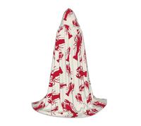 FBGHHTY Capa con capucha y estampado de langosta roja para festivales, carnaval, eventos al aire libre