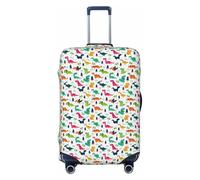FBGHHTY Colorido Dinosaurs1 - Funda universal para maleta, elástica, lavable, elástica, Black, M, Equipaje de mano
