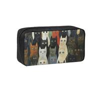 Fbghhty Estuche organizador de papelería ligero con estampado de gato de gran capacidad, para oficina y uso diario