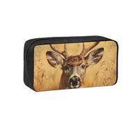 Fbghhty Estuche organizador ligero de gran capacidad con estampado de ciervo salvaje, para oficina, uso diario