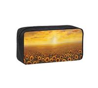 Fbghhty Estuche organizador ligero de gran capacidad con estampado de girasoles, campo de atardecer, mar de flores, bolsa organizadora de papelería, oficina, uso diario
