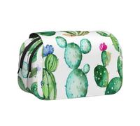 FBGHHTY Estuche para bolígrafos con estampado de flores de cactus tropicales, bonito estuche con cremallera, organizador de maquillaje, papelería, viajes, oficina