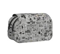 FBGHHTY Estuche para bolígrafos con impresión HD para periódicos, bonito estuche con cremallera, organizador de maquillaje, papelería, viajes, oficina