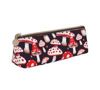 FBGHHTY Estuche para lápices con estampado de setas rojas y blancas y hongos para estudiantes, gran capacidad, bolsa triangular para uso diario, escuela, universidad