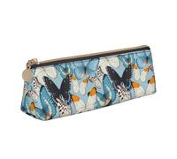 FBGHHTY Estuche triangular con estampado de mariposas para estudiantes, gran capacidad, para uso diario, escuela, universidad