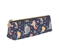 FBGHHTY Estuche triangular con estampado de sirena en el océano para estudiantes, gran capacidad, para uso diario, escuela, universidad