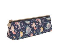 FBGHHTY Estuche triangular con estampado de sirena en el océano para estudiantes, gran capacidad, para uso diario, escuela, universidad