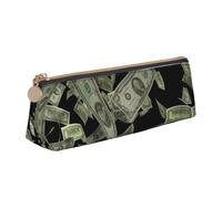 FBGHHTY Estuche triangular de gran capacidad con estampado de dinero y signo de dólar para estudiantes, para uso diario, escuela, universidad