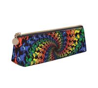 FBGHHTY Estuche triangular de gran capacidad con estampado de teñido anudado Bear Dancing, para estudiantes, para uso diario, escuela, universidad
