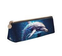 FBGHHTY Estuche único con estampado de delfines 3D para estudiantes, gran capacidad, triangular, para uso diario, escuela, universidad