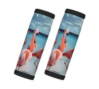 FBGHHTY Flock of Pink Flamingos On The Beach - Juego de 2 fundas para asa de equipaje, accesorios de viaje, agarre antideslizante
