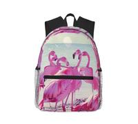 FBGHHTY Flock Of Pink Flamingos On The Beach - Mochila ligera e informal unisex de viaje con correas ergonómicas para el hombro