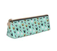 FBGHHTY French Bulldog1 - Estuche triangular de gran capacidad con estampado de bulldog francés para estudiantes, para uso diario, escuela, universidad
