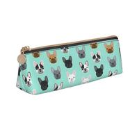 FBGHHTY French Bulldog1 - Estuche triangular de gran capacidad con estampado de bulldog francés para estudiantes, para uso diario, escuela, universidad