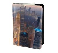 FBGHHTY Funda tipo cartera para documentos de viaje con imagen de ciudad, para hombres y mujeres, elegante funda para pasaporte de 5.5 pulgadas, accesorio seguro
