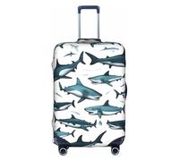 Fbghhty Funda universal para maleta de viaje, con estampado de tiburón, con varios gestos, elástica, impermeable, a prueba de polvo, White, M, Organizador de bolsas
