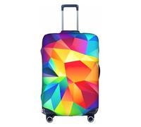 Fbghhty Funda universal para maleta de viaje, con estampado geométrico arcoíris, protector elástico para equipaje, impermeable, a prueba de polvo, White, S, Organizador de bolsas