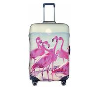 Fbghhty Funda universal para maleta de viaje, elástica, impermeable, a prueba de polvo, con estampado de flamencos rosas en la playa, White, L, Organizador de bolsas