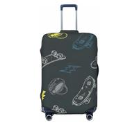 Fbghhty Funda universal para maleta de viaje, elástica, lavable, con estampado de graffiti, protector de equipaje, Black, L
