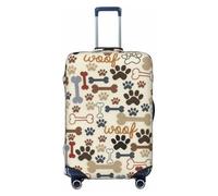 Fbghhty Funda universal para maleta de viaje, elástica, lavable, con estampado de huellas de perro, protector de equipaje, Black, L