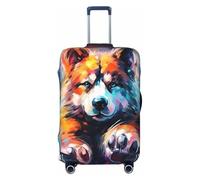 Fbghhty Funda universal para maleta de viaje, elástica, lavable, con estampado de huellas de perro y mascotas, protector de equipaje, Black, M