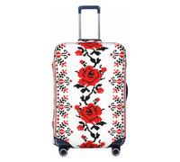 Fbghhty Funda universal para maleta, diseño de rosas con bordado ucraniano, para viajes, elástica, lavable, protector de equipaje, Black, M