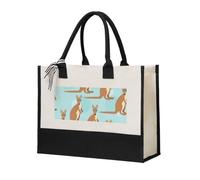 Fbghhty Funny For Kangaroo Zoo Print - Bolsa de lona ecológica para mujer, gran capacidad, para viajes, escuela, oficina