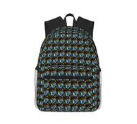 FBGHHTY Hermosa mochila casual ligera con estampado de mariposas azules, unisex, bolsa de viaje para laptop, correas ergonómicas para el hombro