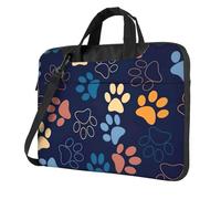 FBGHHTY Lindas y ligeras bolsas funcionales para laptop con estampado de huellas de perro, para varios portátiles, Black, 13 inch