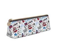 FBGHHTY London Print - Estuche triangular de gran capacidad para estudiantes, para uso diario, escuela, universidad