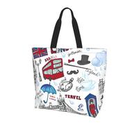 FBGHHTY Londres - Bolso bandolera de gran capacidad, ligero, elegante, con estampado de Londres, para uso diario, viajes, trabajo