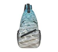 FBGHHTY Mochila cruzada con estampado de agua de mar transparente para hombres y mujeres, mochila para el trabajo diario, aventuras al aire libre, viajes