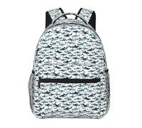FBGHHTY Mochila de ocio versátil con estampado de tiburón con varios gestos, bolsa ligera para viajes al aire libre, uso diario, viaje de fin de semana