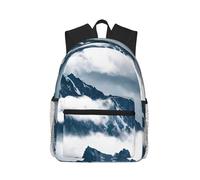 FBGHHTY Mochila informal ligera con estampado de paisaje con montañas y nubes, unisex, bolsa de viaje para laptop, correas ergonómicas para los hombros